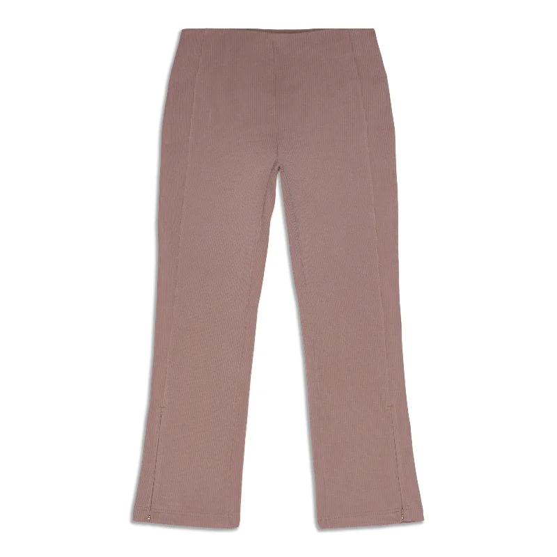 utility wide leg pants -Ribbed Softstreme Zip-Leg High-Rise Cropped Pants - Resale