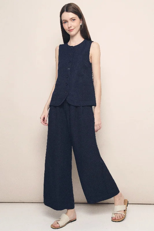 faded skinny pants vintage -Roxie 2-Piece Smart Pants Suit Navy