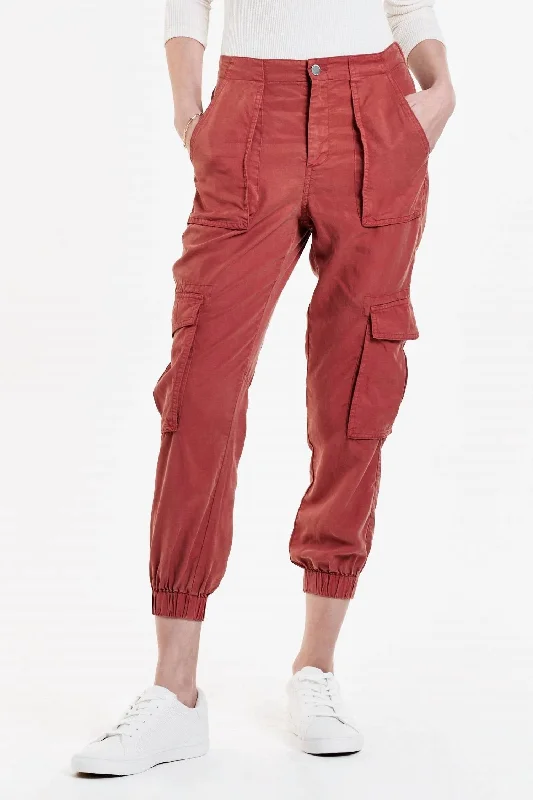 ripped sweatpants trendy -Sandi Tencel Cargo Pant In Potter's Clay