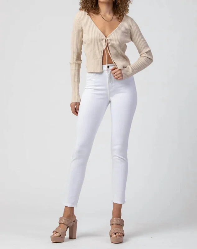 maternity cargo pants stretch -Seamless High Rise Skinny Jeans In White