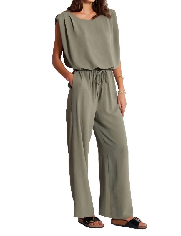 formal cargo pants hybrid -Serafina Drawstring Pant In Olive