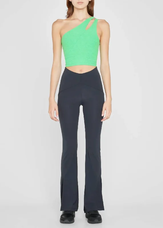 black leather pants women -Serve High Rise Flare Pant In Gray