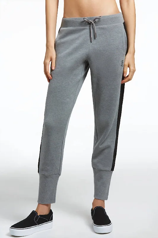 travel chinos pants -Side Bling Fleece Jogger In Light Grey