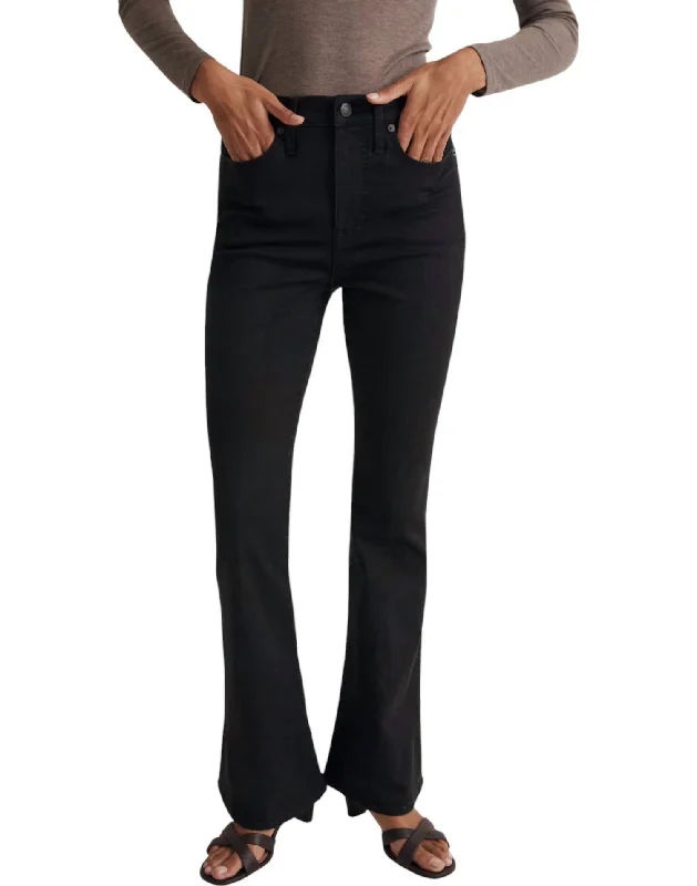 khaki denim pants -Skinny Flare Jeans In Black