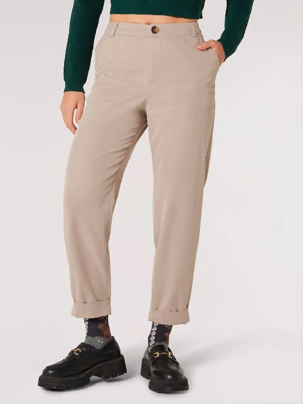 twill jogger pants -Soft Chino Pants In Khaki