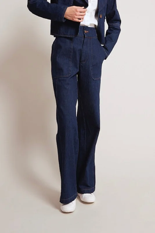 corduroy sweatpants retro -Spencer Dark Denim Pant