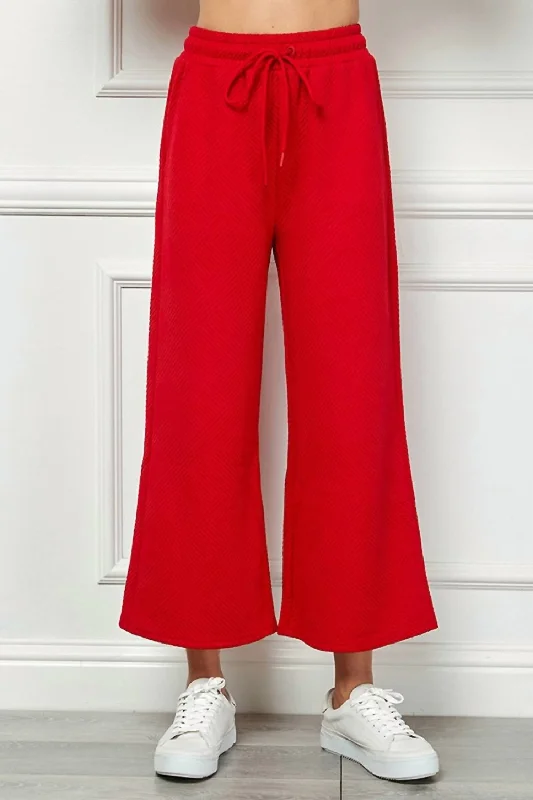 trendy skinny pants 2025 -Textured Cropped Wide Pant