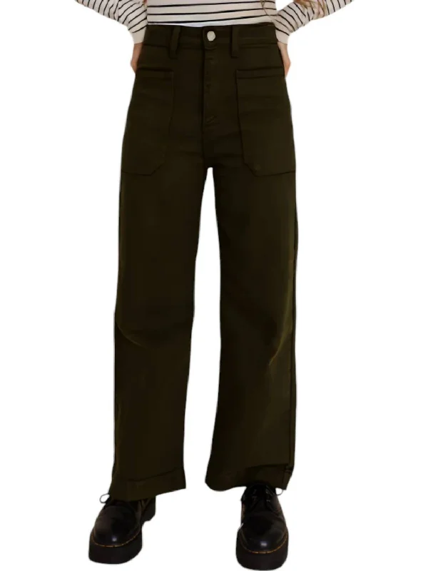 loose chinos pants -Utility Pants In Olive