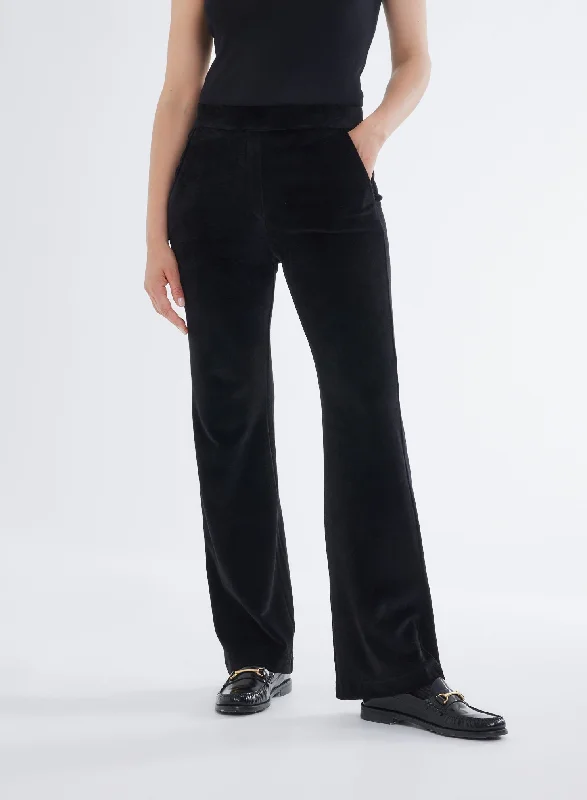 floral chinos pants -Velour Wide Leg Pant