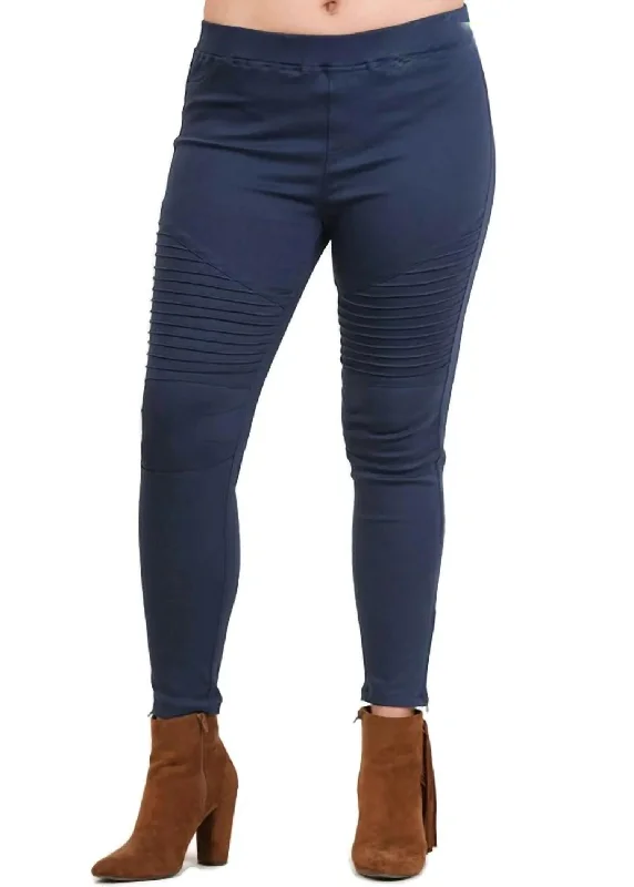 business cargo pants casual -Washed Moto Jegging In Navy