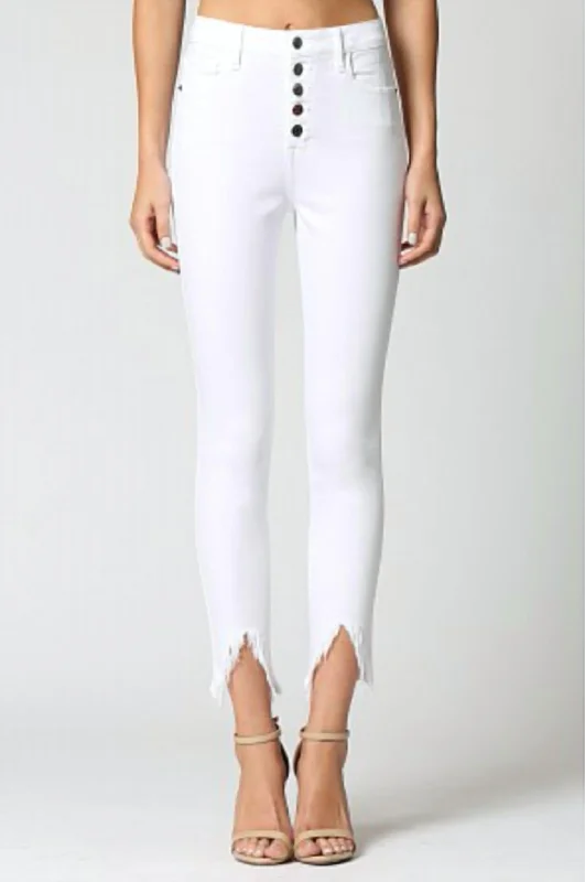 festival cargo pants boho -Women's Caroline High Rise Skinny Jeans In White