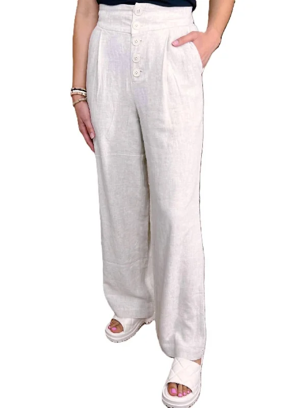 slim sweatpants modern -Women's Julius Pants In Linen White