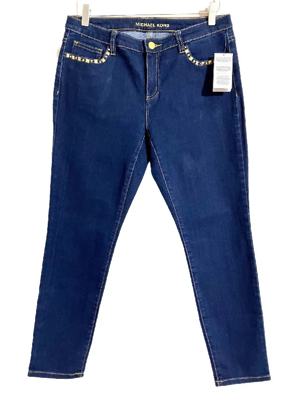 formal chinos pants -Women's Studded Skinny Jeans In Blue