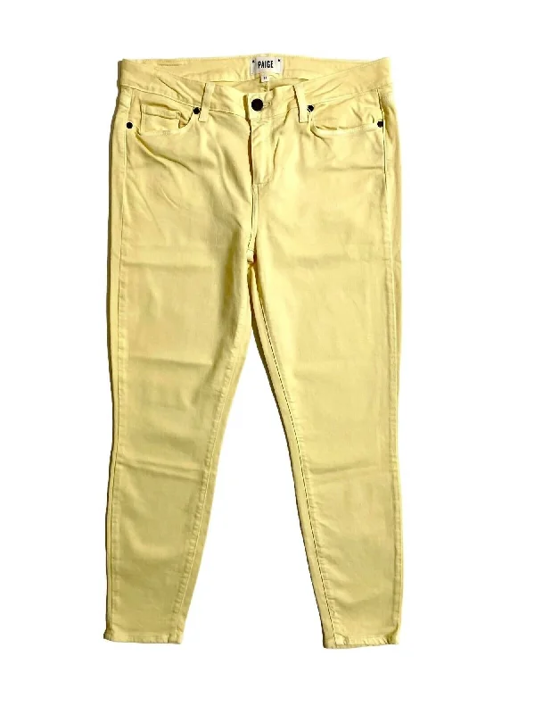 distressed leather pants -Women's Verdugo Ankle Skinny Stretch Jeans In Yellow